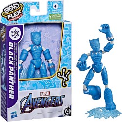 Hasbro - Marvel Avengers, Bend And Flex Missions, Black Panther Ice Mission, Action Figure Pieghevole da 15 cm, F40155X00