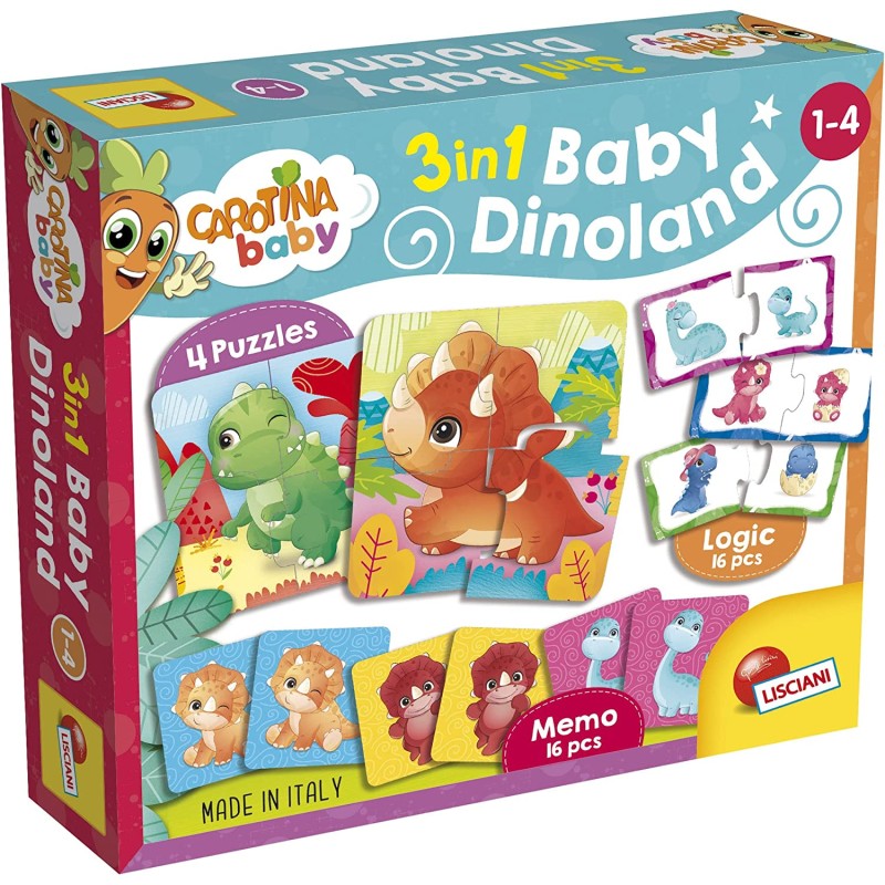 Lisciani Giochi - Carotina Baby Dinoland Puzzle 3D, 92529