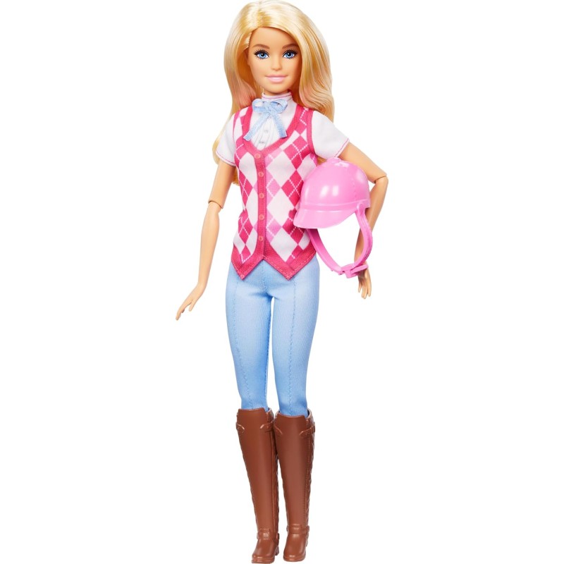 Mattel - Barbie Malibu, bambola bionda con outifit e accessori da equitazione inclusi, ispirata alla serie Netflix I misteri di 