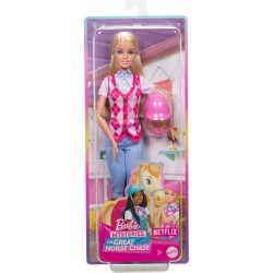 Mattel - Barbie Malibu, bambola bionda con outifit e accessori da equitazione inclusi, ispirata alla serie Netflix I misteri di 