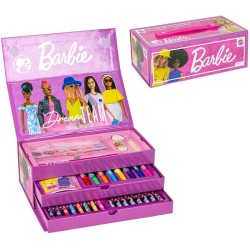 Mattel - Set di cancelleria ispirato a Barbie - Colore rosa - 26 x 10 x 13 cm - Include valigetta con tutto il necessario per co