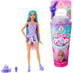 Mattel - Barbie - Pop Reveal Serie Frutta, Bambola a Tema spuma d uva con 8 sorprese profumate e con Effetto Cambia Colore, Cucc