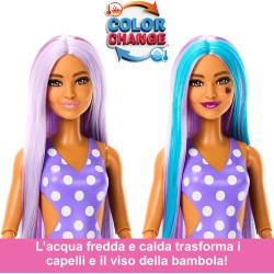 Mattel - Barbie - Pop Reveal Serie Frutta, Bambola a Tema spuma d uva con 8 sorprese profumate e con Effetto Cambia Colore, Cucc