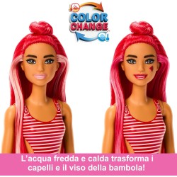 Mattel - Barbie - Pop Reveal Serie Frutta, Bambola a Tema spremuta di Anguria con 8 sorprese profumate e con Effetto Cambia Colo