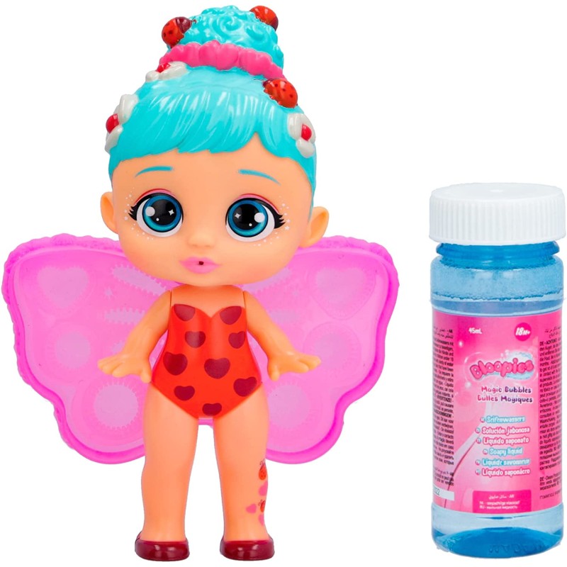 Imc Toys - BLOOPIES Magic Bubbles Valeria, Bambola Fatina da Collezione che Spruzza Acqua e Fa Bolle Magiche con le sue Ali, 878