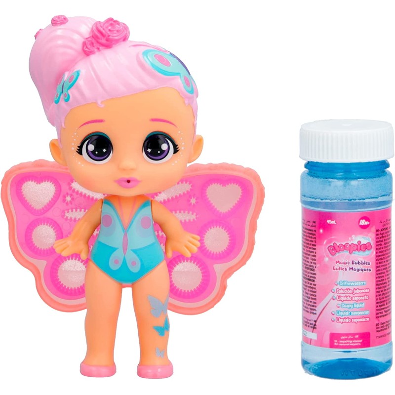 Imc Toys - BLOOPIES Magic Bubbles Diana, Bambola Fatina da Collezione che Spruzza Acqua e Fa Bolle Magiche con le sue Ali, 87859