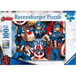 Ravensburger - Puzzle Captain America, 100 pezzi XXL, 01073