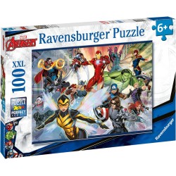 Ravensburger - Puzzle XXL Marvel Avengers, Idea Regalo per Bambini 6+ Anni, Gioco Educativo e Stimolante, 100 pezzi, 49x36cm