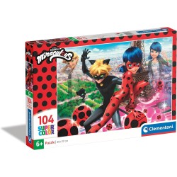 Clementoni - 27077 - Miraculous: Tales of Ladybug & Cat Noir Supercolor Puzzle, Multicolore, 104 Pezzi