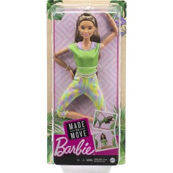 Barbie - Bambola Giocattolo per Bambini, snodata Made To Move castana, GXF05