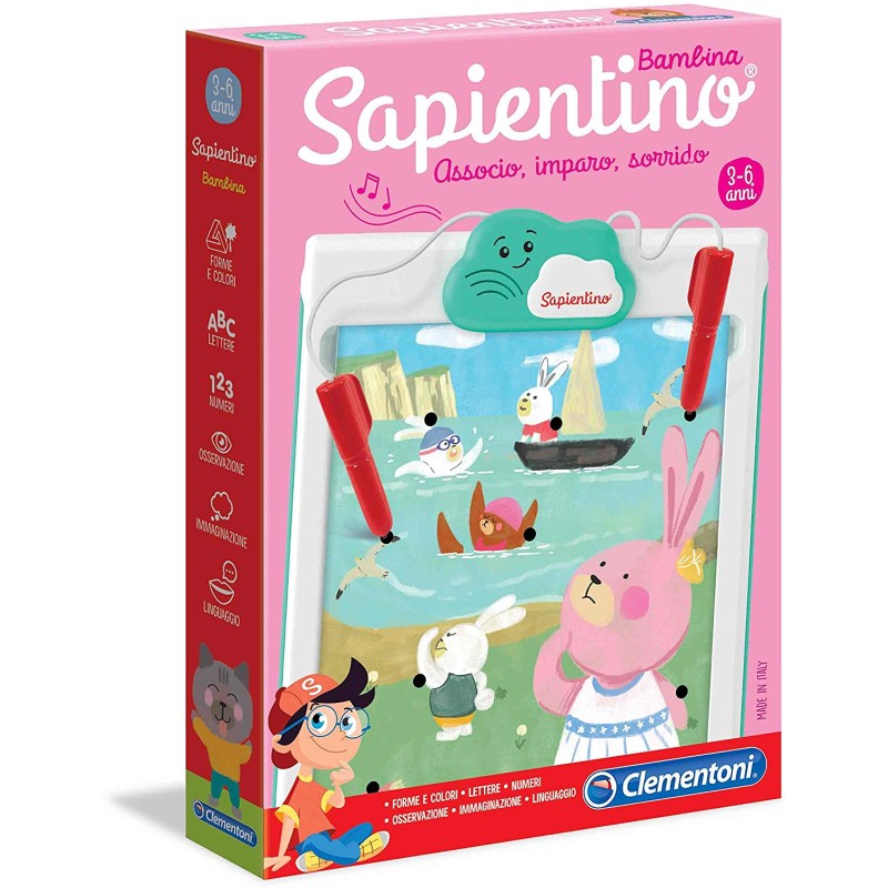 Clementoni-16214-Sapientino Bambina, Gioco educativo, Multicolore, 16214