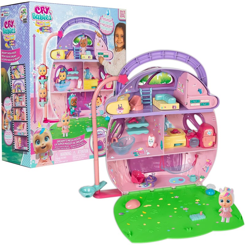 CRY BABIES - MAGIC TEARS La Grande Casa di Dreamy, con personaggio esclusivo Rose, Playset con piú di 25 Accessori, Luci e Suoni