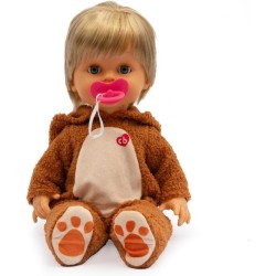 Giochi Preziosi - Cicciobello Teddy Bear - Bambola Alta 42 Cm Interattiva,Indossa Tutina Da Orsetto E Piange Davvero, Include Ci