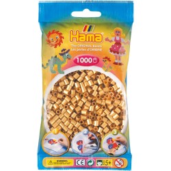 Hama - Bustina Perline, 1000 Pezzi, Colore: Oro - AMA207-61