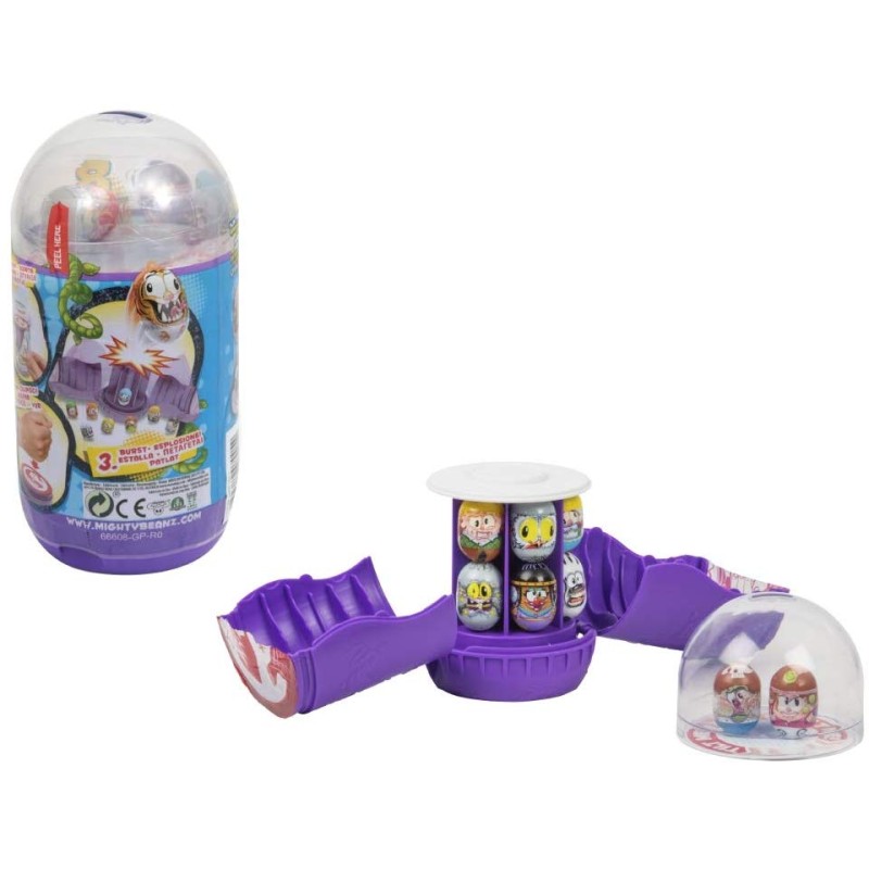 giochi preziosi mighty beanz, slam pack, con 8 personaggi inclusi