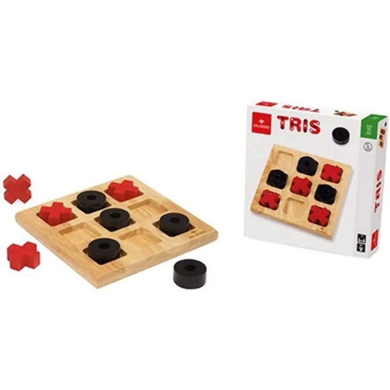 Dal Negro - Tris Gioco, Colore Legno, Nero e Rosso - D054239