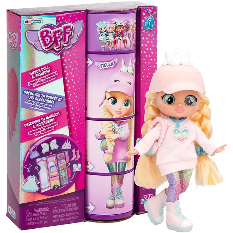 Imc Toys - BFF BY CRY BABIES Stella, Bambola alla Moda da Collezione con Capelli Lunghi, 904347IM