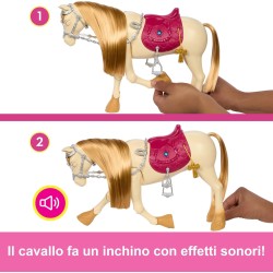 Mattel - Barbie Tornado, cavallo interattivo con luci, musica e accessori, balla e nitrisce, ispirato alla serie Netflix I miste