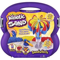 Kinetic Sand Set Valigetta Cascate Arcobaleno, 907gr di Sabbia in 3 Colori e 10 Accessori, dai 3 Anni, 6055859