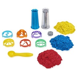 Kinetic Sand Set Valigetta Cascate Arcobaleno, 907gr di Sabbia in 3 Colori e 10 Accessori, dai 3 Anni, 6055859