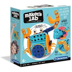 Clementoni - 19143 - Maker Lab - Animali Del Mare - Made In Italy - Play Set Costruzioni Per Bambini Dai 6 Anni - Meccanica - Gi