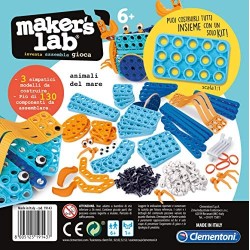 Clementoni - 19143 - Maker Lab - Animali Del Mare - Made In Italy - Play Set Costruzioni Per Bambini Dai 6 Anni - Meccanica - Gi