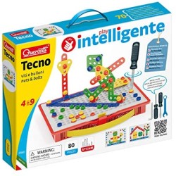 Quercetti- Tecno Gioco di Composizione, Multicolore, 82 Pezzi, 0560