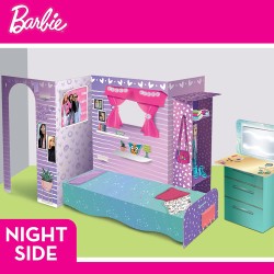 Lisciani Giochi - Barbie Create e Decorate, Bambola Inclusa, Loft in Cartone e Mobili da Costruire, Pennarelli, Sticker, Fogli d