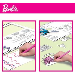 Lisciani Giochi - Barbie Create e Decorate, Bambola Inclusa, Loft in Cartone e Mobili da Costruire, Pennarelli, Sticker, Fogli d