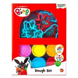 Bing Set Plastilina 6 Vasetti + Formine, Okidoki Dough Set - Argilla da Modellare, 2 assortimenti, 1 pezzo, 4096