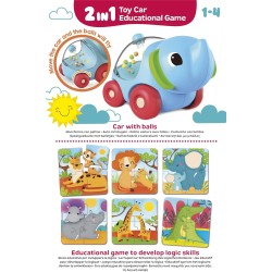 LISCIANI CAROTINA BABY ELEPHANT CAR & PUZZLE