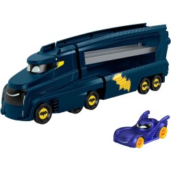 Fisher-Price - DC Batwheels - Bat-Autotreno, playset Autotreno con rampa e veicolo Bam Batmobile in scala 1:55 incluso, può cont