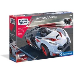 Clementoni- Scienza Build-Hypercar, Set di Costruzioni, Laboratorio Meccanica, Gioco scientifico (Versione in Italiano), Bambini