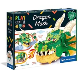 Clementoni - 18578 - Play Creative - Big Mask Dragon - Made In Italy - Play For Future - Maschera Tridimensionale In Cartone - G