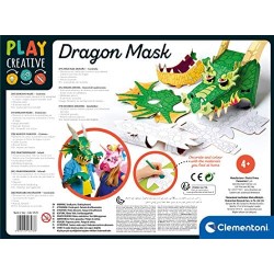 Clementoni - 18578 - Play Creative - Big Mask Dragon - Made In Italy - Play For Future - Maschera Tridimensionale In Cartone - G