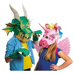 Clementoni - 18578 - Play Creative - Big Mask Dragon - Made In Italy - Play For Future - Maschera Tridimensionale In Cartone - G