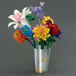 Nice Group - Flower Mattoncini - Set da Costruzione in Blocchi del Fiore Kiku, Colore Arancione, 80 pz. - NICE78011