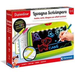 Clementoni- Sapientino scrivimpara-Lavagna LED (Versione in Italiano), 3 Anni+, 16256