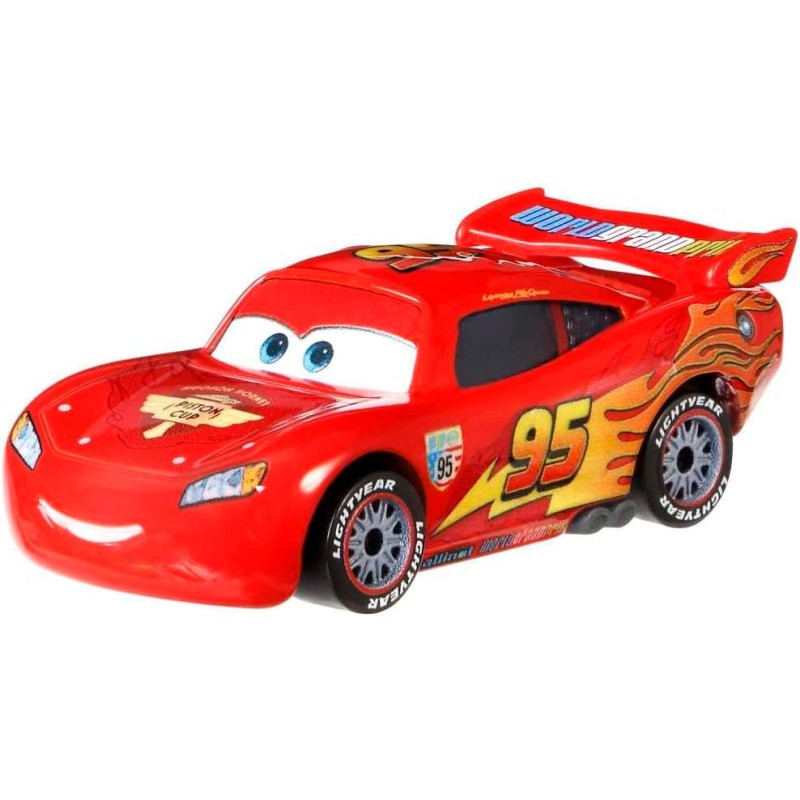 Mattel - Cars 3 - Lightning McQueen con Ruote da Corsa Macchina Giocattolo in Scala 1:55 - FLM20