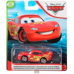 Mattel - Cars 3 - Lightning McQueen con Ruote da Corsa Macchina Giocattolo in Scala 1:55 - FLM20