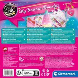 Clementoni Crazy Chic-My Unicorn Bracelets-Kit Te, Set per Realizzare, Gioco 7 Anni, Braccialetti Amicizia Bambina, Lavoretti Cr