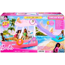 Mattel - Barbie - Barca dei Sogni, Playset con piscina, scivolo, un delfino e 20+ accessori, giocattolo per bambini, 3+ anni, HJ