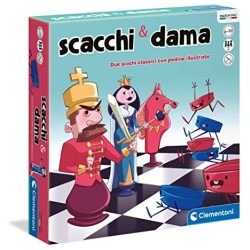 Clementoni- Gioco da Tavolo-Dama e Scacchi per Bambini-(Versione in Italiano) -Made in Italy, 6 Anni+, 16292