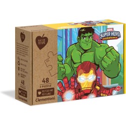 Clementoni - Puzzle Super Heroes Marvel 3x48 pz Other Play for Future Hero, Materiali 100% riciclati - CL25257