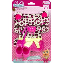 IMC Toys - Cry Babies Vestitino Birthday Time Dressy Daily Outfits Bulk, 84612