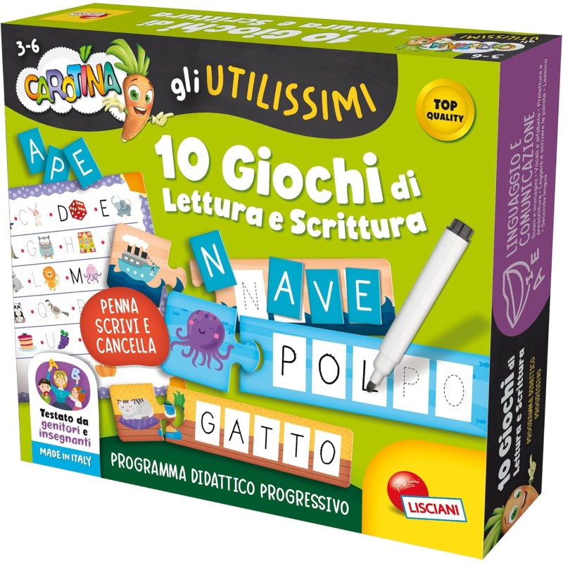 Lisciani Carotina Gli utilissimi 10 giochi di lettura e scrittura 102839