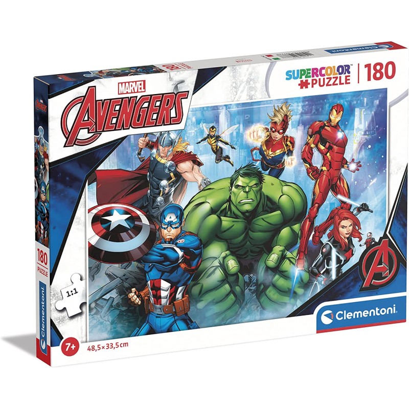 Clementoni - Puzzle Supercolor Marvel The Avengers 180 Pezzi - CL29778