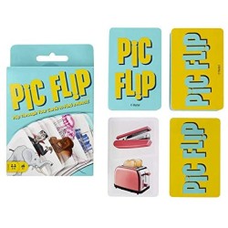 Mattel Pic Flip, 110 Carte da Gioco da Abbinare Fra Loro, Giocattolo per Bambini 7+ Anni, GKD70