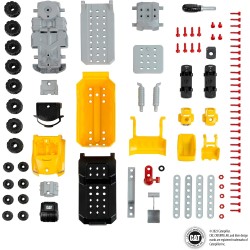 Theo Klein - 3252 Caterpillar - Camion svita-avvita 4 in 1 I Gioco di costruzioni con scatola degli attrezzi I Con escavatore e 