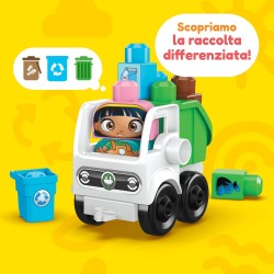 Mega Bloks - Green Town - Squadra Raccolta Differenziata Amici Bio, Set da Costruzione con 18 Grandi Blocchi, tra Cui Pezzi Spec